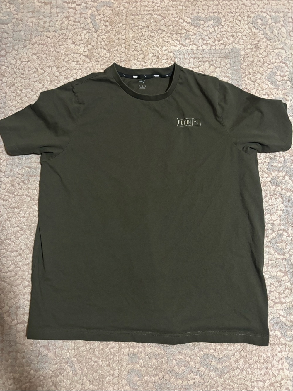 Puma Men’s Short Sleeve Crew Tee in Olive